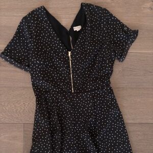 Black Romper with Polka Dots